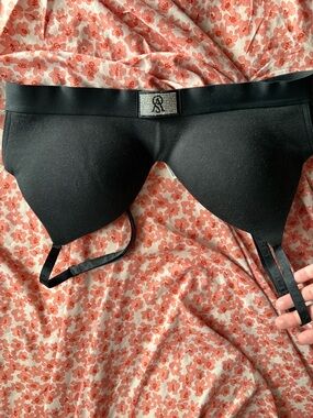 Black  Bra with Rhinestone Logo Accent